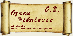 Ozren Mikulović vizit kartica